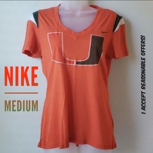 University of Miami Hurricanes Nike MEDIUM Fitted Athletic Sports Football Top